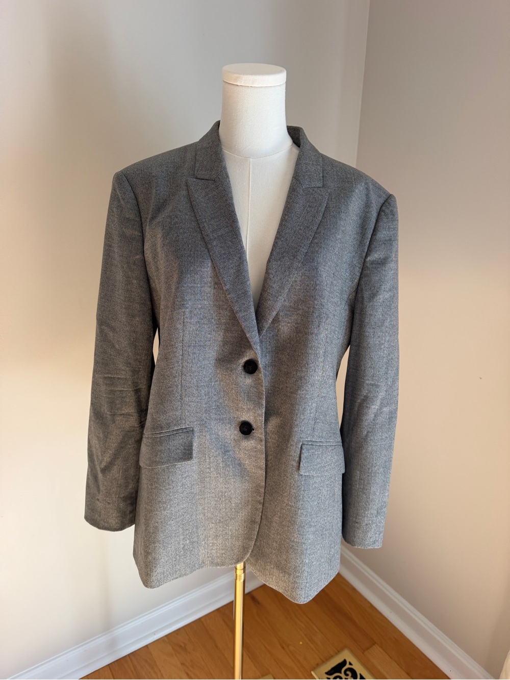 BOSS by HUGO BOSS Gray & Black Micro Houndstooth Blazer